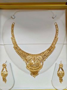 1 Gram Gold Plated Traditional Bridal Necklace Set