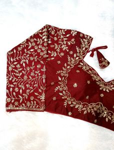 Maroon Embroidered Full Sleeves Blouse