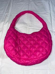 Quilted Puffer Shoulder Bag - Hot Pink