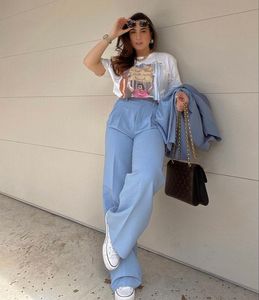 ZARA Wide Leg Sky Blue Pant