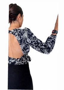 ZARA XS Floral Backless Top