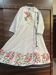 Anarkali kurta with katha work dupatta
