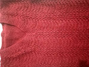 Burgundy Knit Sweater Vest
