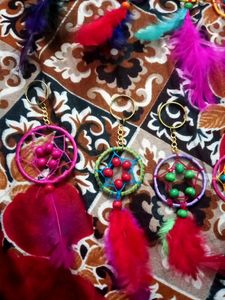 Dreamcatcher Keyrings Multicolour Set Of 10