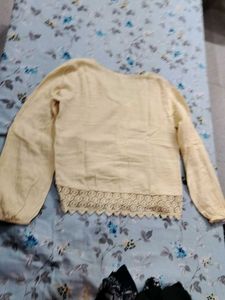 Trim Button-Up Blouse