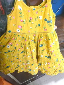 Yellow Floral Print Frock💛💫