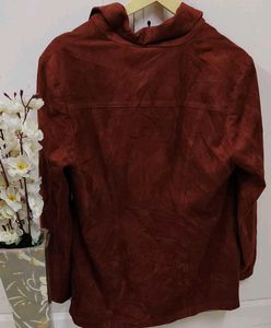 Burgundy Suede Moto Jacket