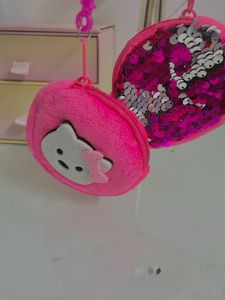 2 Keychain Pouch One Colour Changing One Hello Kitty
