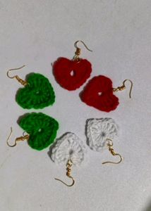 Crochet Heart Earings