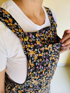 Multi Colour Dungaree White Top