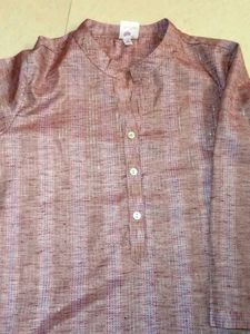 PINK COTTON THREADWORK SHORT KURTI