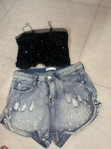 Party Black Crop Top