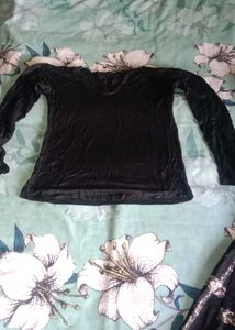 Stylish Black Dress and Top Set