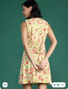 Women Floral Print Sleeveless Dress