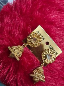 Gold Tone Jhumka Earrings