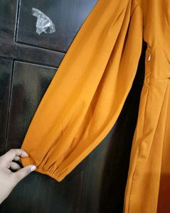 🔥♥️Shein mustard party wear dress 💛