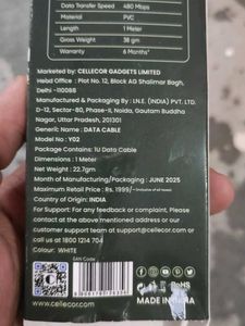 Cellecor YO2 Type-C Cable - 3AMP