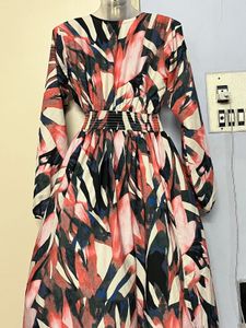Pintrest Abstract Print Long Sleeve Dress