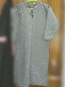 Checked Black &amp; White Shirt kurti pant