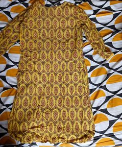 Yellow &amp; Pink Printed Kurti