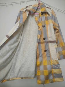 Stylish Plaid Trench Coat