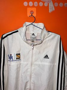 Adidas white windcheater