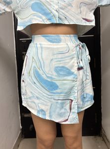 Blue &amp; White Top + Skort Set