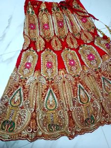 Red Embroidered Bridal Lehenga