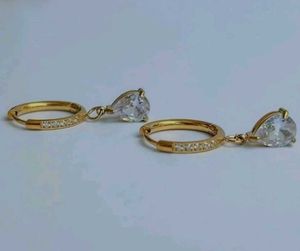 Solitaire Teardrop Hoops anti tarnish