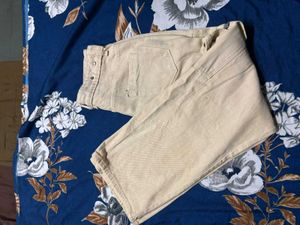 Tan Wide Leg Cargo Pants