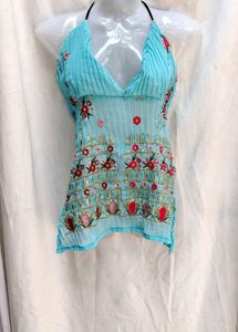 Embellished Halter Top