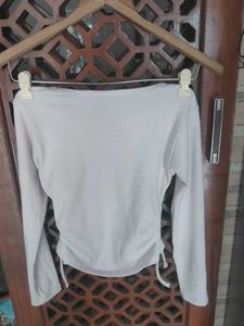 Cute White Long Sleeve Top