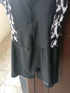 Black &amp; White Patterned Swimsuit