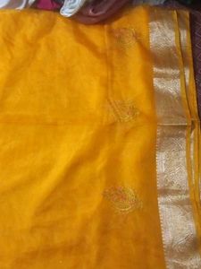 Yellow 💛 Organza Saree