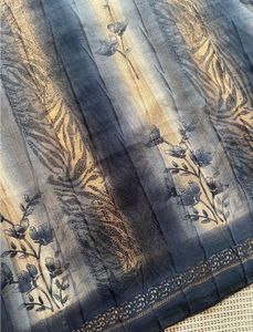 Grey Printed Saree