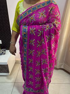 Zari Embroidery With Stone Sitira Hand Work