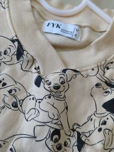 Dog Print Cropped Sweatshirt