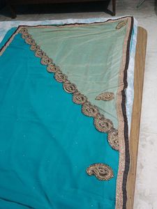 Elegant Teal Saree