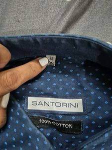 Navy Blue Patterned Shirt