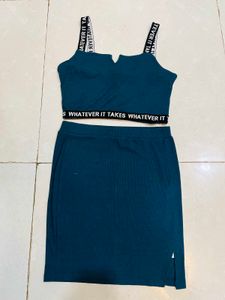Women Shorts Skirt And Crop Top