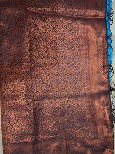 Firozi And Brown Saree