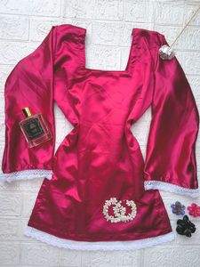 Corset Back Satin Kurti🫶🏻