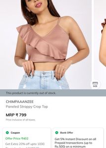 Peach Colour Good Condition Crop Top