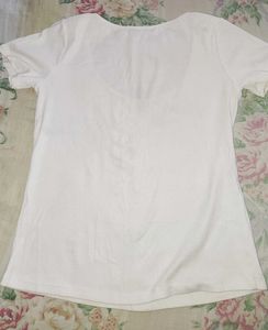 White Button-Down T-Shirt