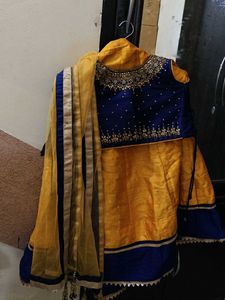 Yellow &amp; Blue Lehenga Set