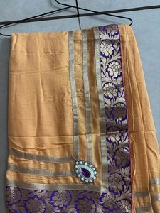 Heavy Saree With Banarasi Border