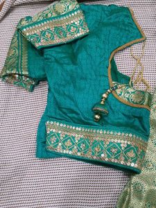 Elegant Teal Banarasi Saree