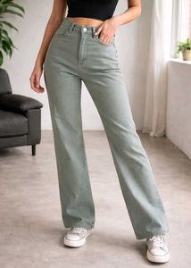 High-Waisted Straight Leg Jeans