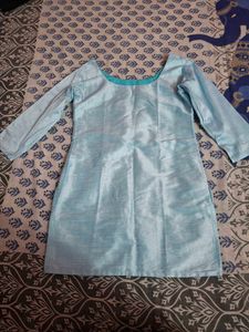 Elegant Blue Kurta With Patiyala