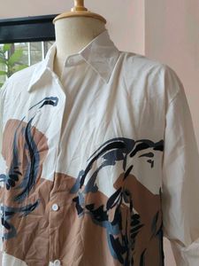 Casual White Printed Top Picked From Thrift Store